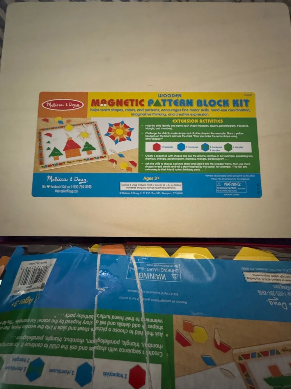 Melissa & Doug Magnetic Pattern Block Kit - Red, Yellow, Blue, Green
